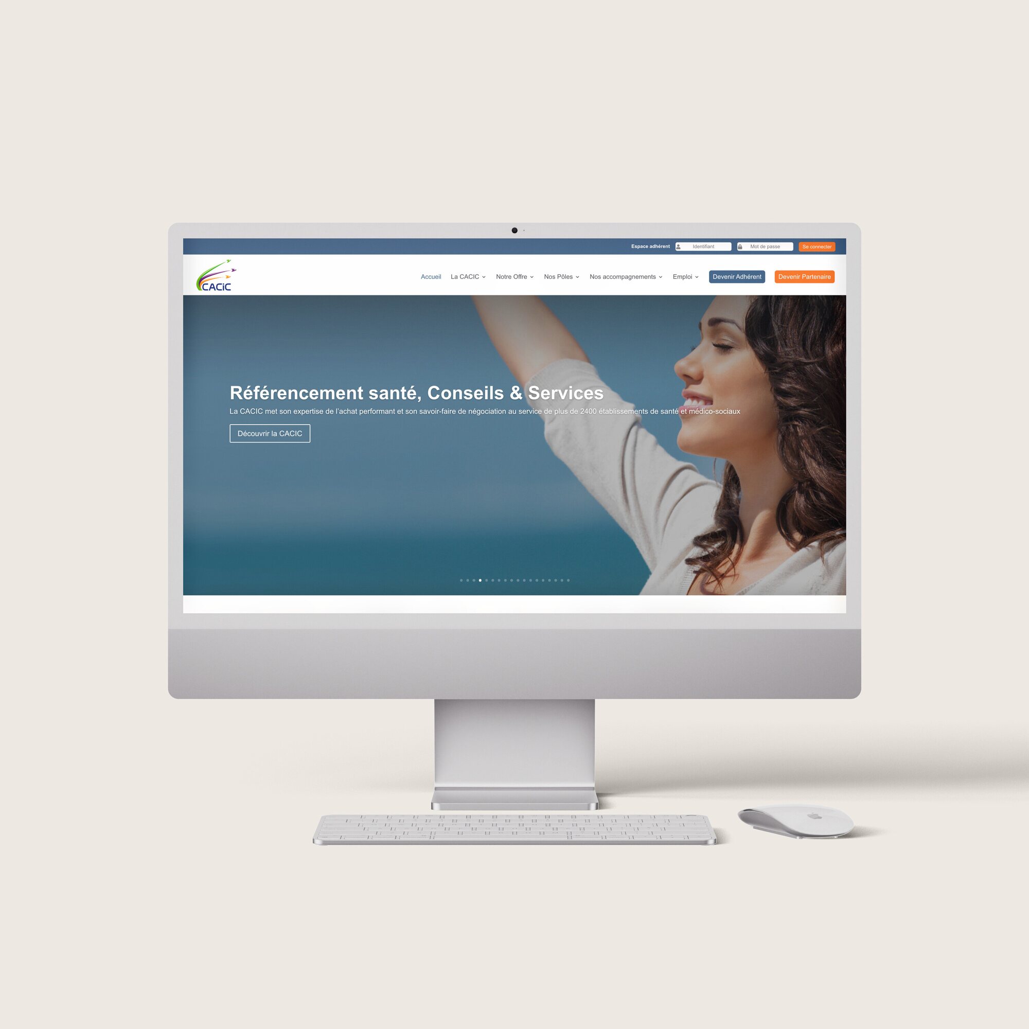 Mockup du site Cacic réalisé par GDRF Studio