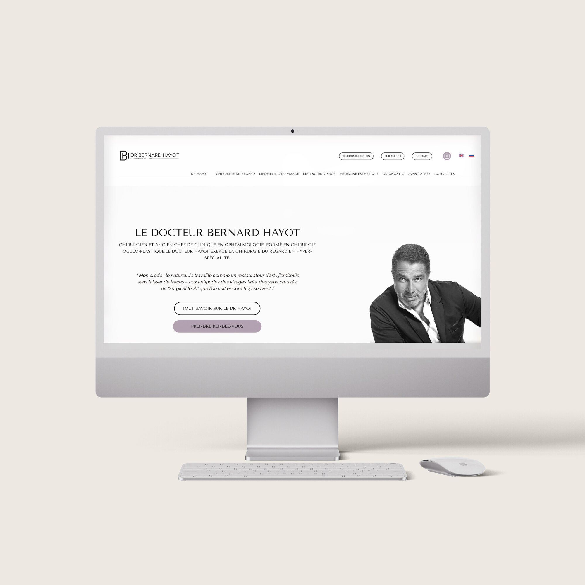 Mockup du site Dr Bernard Hayot réalisé par GDRF Studio