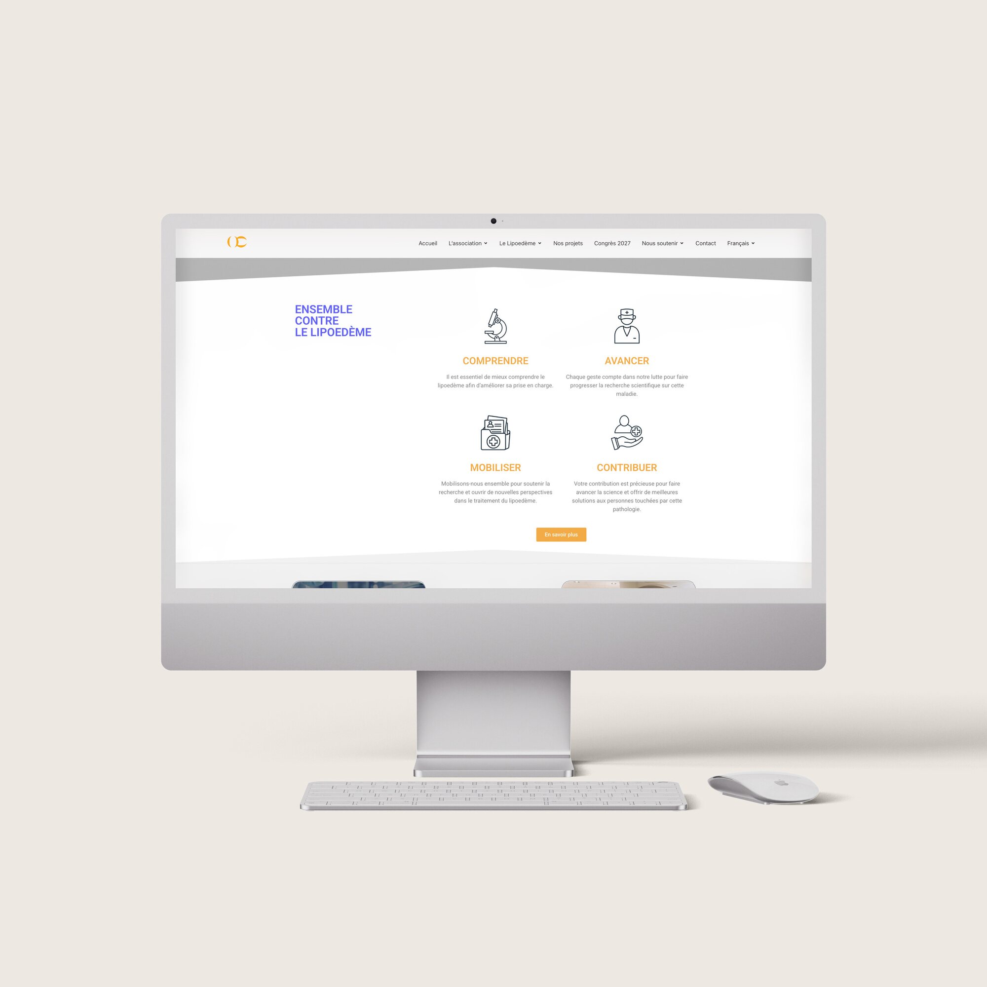 Mockup du site France Lipœdème réalisé par GDRF Studio